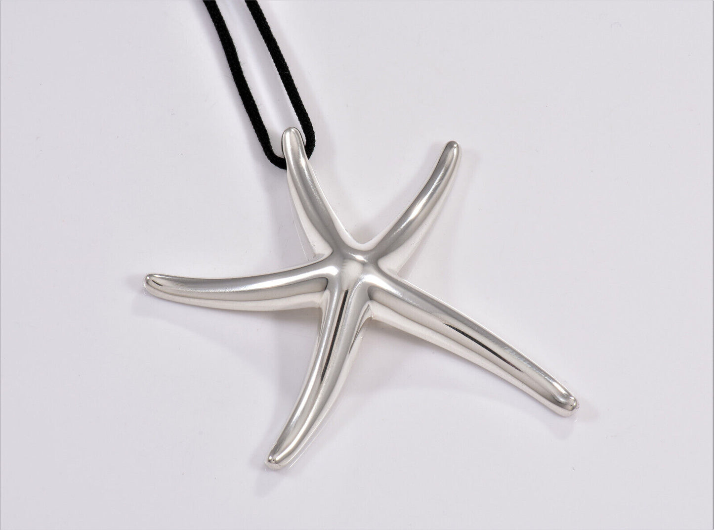 Tiffany & Co Silver Elsa Peretti Huge Starfish Pendant 21.7" Large Silk Necklace