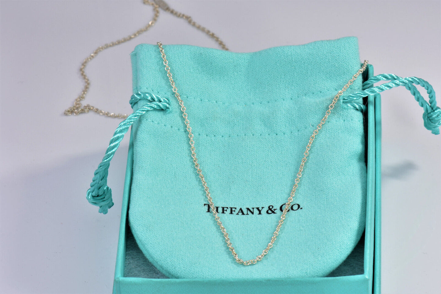 Tiffany & Co Sterling Silver Chain Link XL 24.25" Necklace For Pendant In Pouch