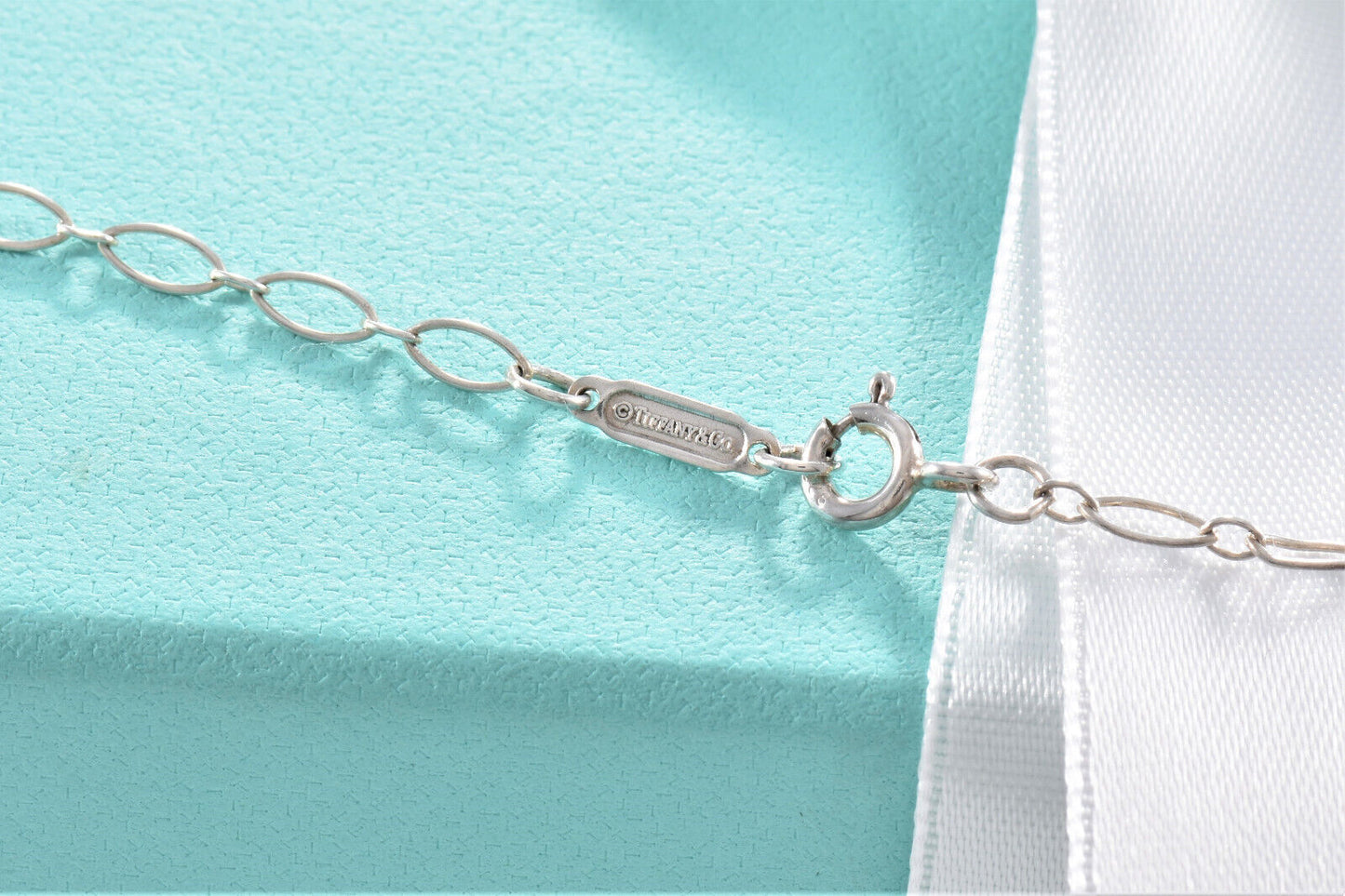 Tiffany & Co Sterling Silver 30.25" Oval Link Chain Necklace XL In Pouch Long