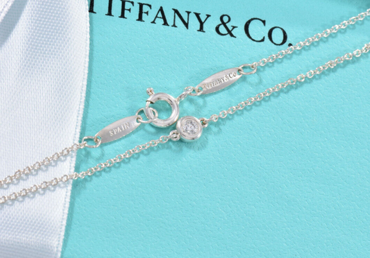 Tiffany & Co Silver Elsa Peretti Diamonds By Yard 7.25" Chain Bracelet in Box