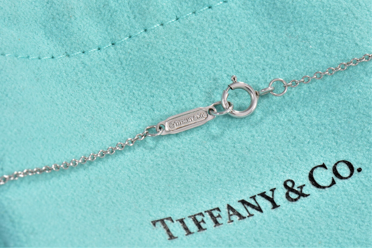 Tiffany & Co Silver 2.25" Atlas Charm Key Pendant 30.25" Necklace in Pouch XL