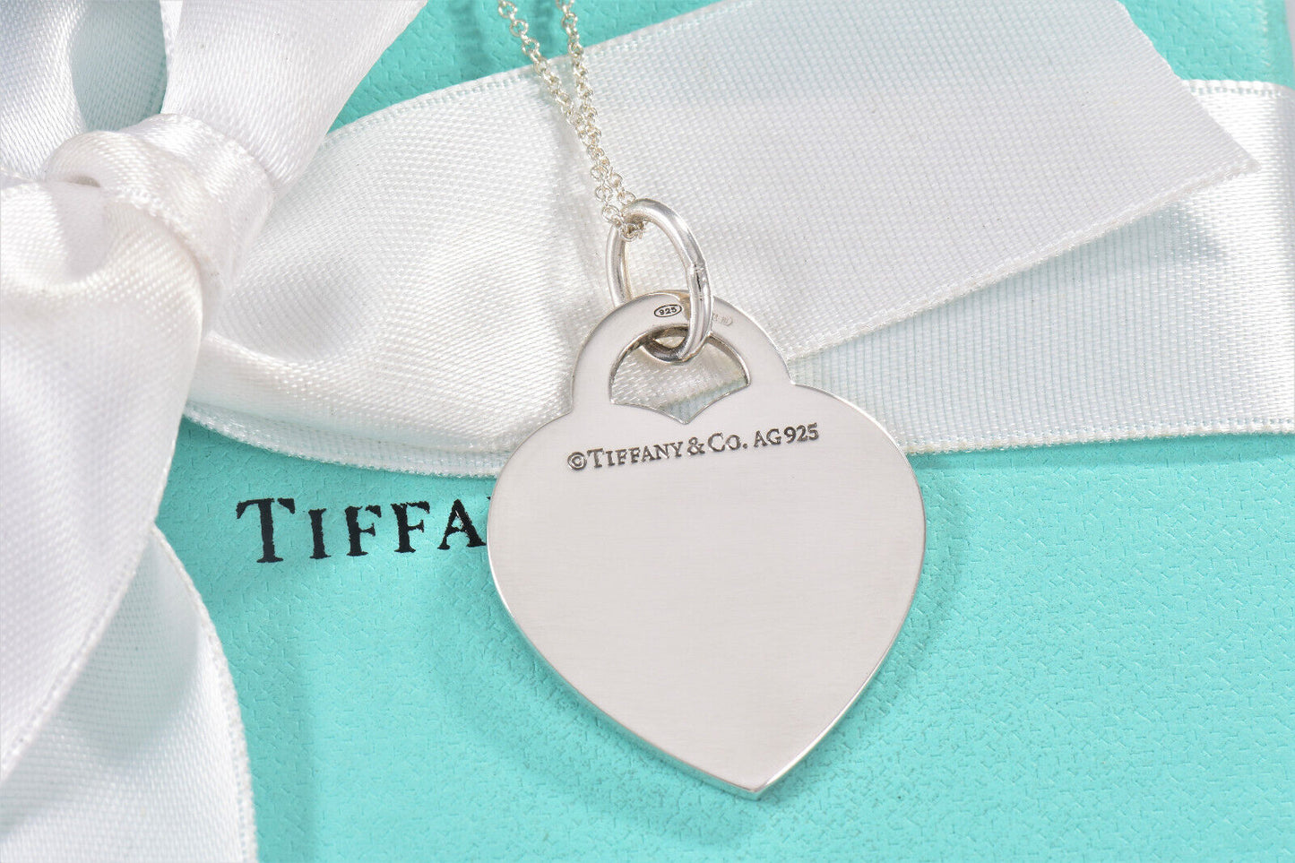 Please Return Tiffany & Co Silver 1.25" Large Heart Arrow Pendant 16" Necklace