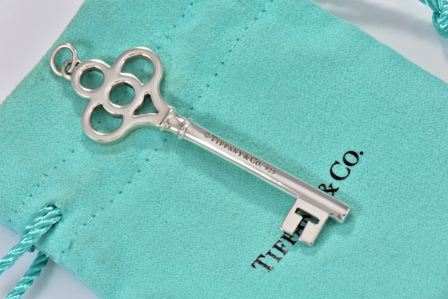 Tiffany & Co Silver Large 2.5" Crown Key Charm Pendant for Necklace Bracelet XL