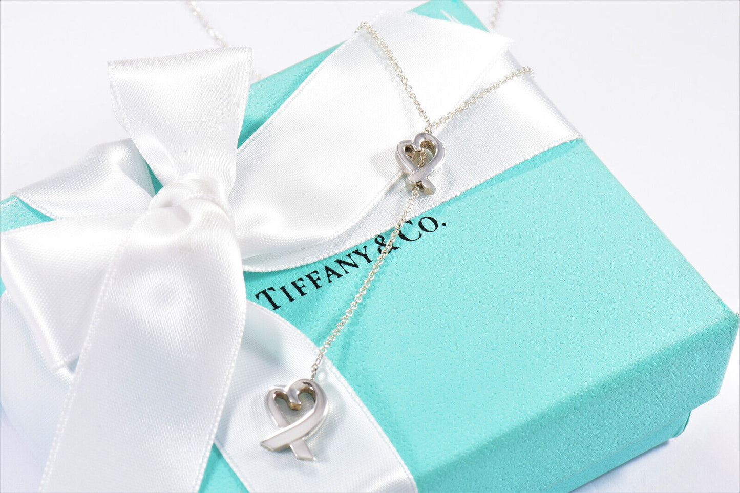 Tiffany & Co Silver Paloma Picasso Loving Heart Lariat Pendant 19" Necklace Rare