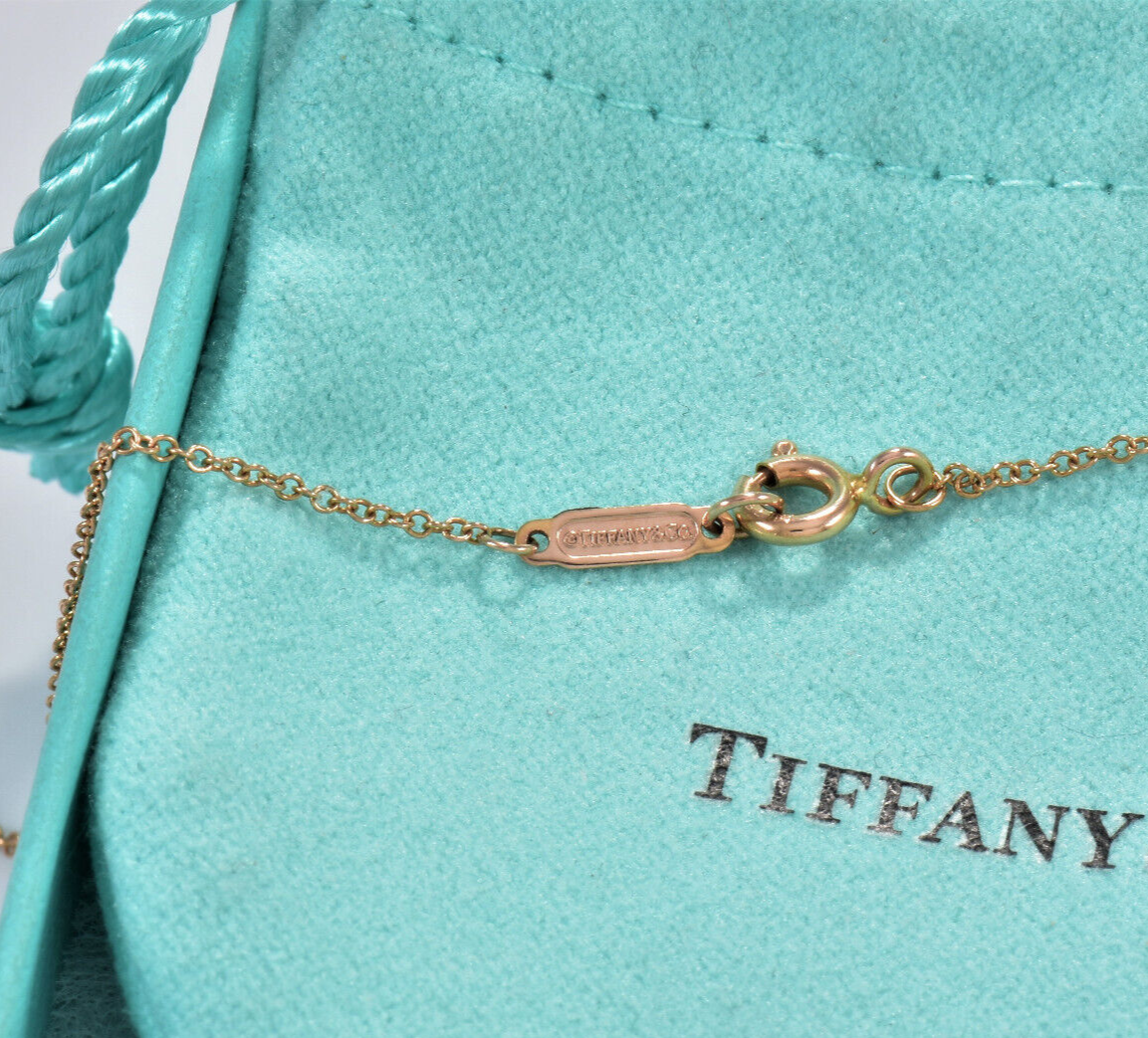 Please Return To Tiffany & Co 18K Rose Gold Heart Key Pendant 18" Necklace Boxed