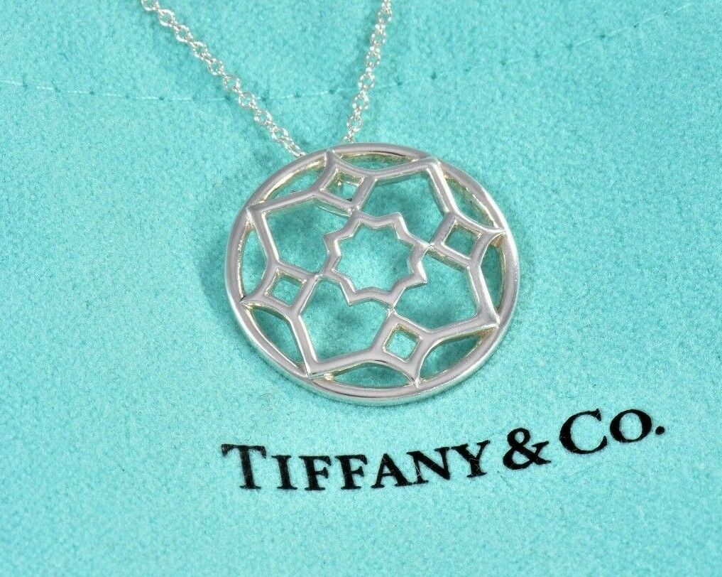 Tiffany & Co Silver Paloma Picasso Marrakesh Zellige Medallion Pendant Necklace