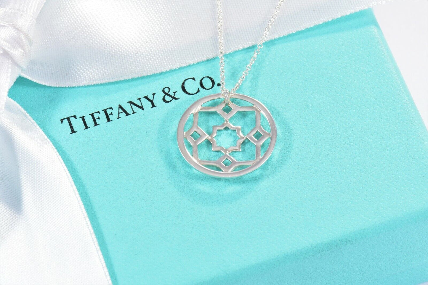 Tiffany & Co Silver Paloma Picasso Marrakesh Zellige Medallion Pendant Necklace