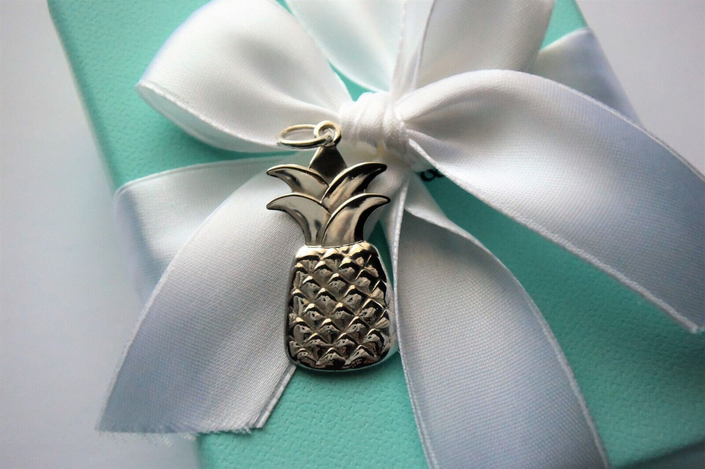 Tiffany & Co Sterling Silver Pineapple Charm for Bracelet or Necklace in Pouch