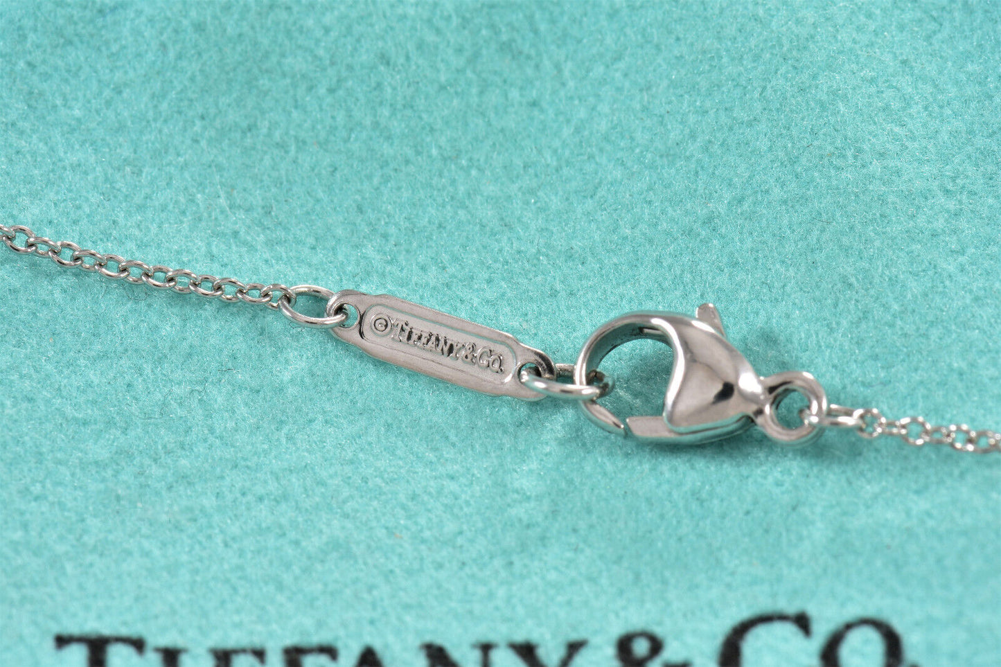 Tiffany & Co Platinum Diamond Jazz Bezel Pendant 16" Necklace in Box Pouch Rare