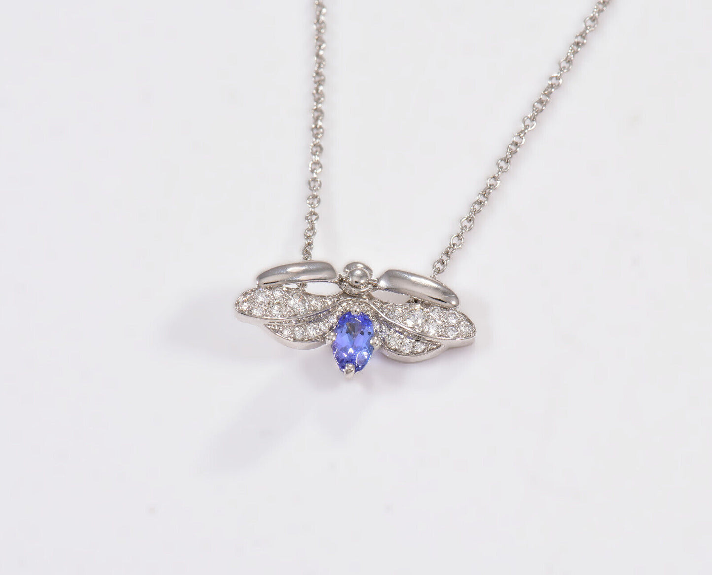 Tiffany & Co Diamond Tanzanite Platinum Paper Flowers Firefly Pendant Necklace