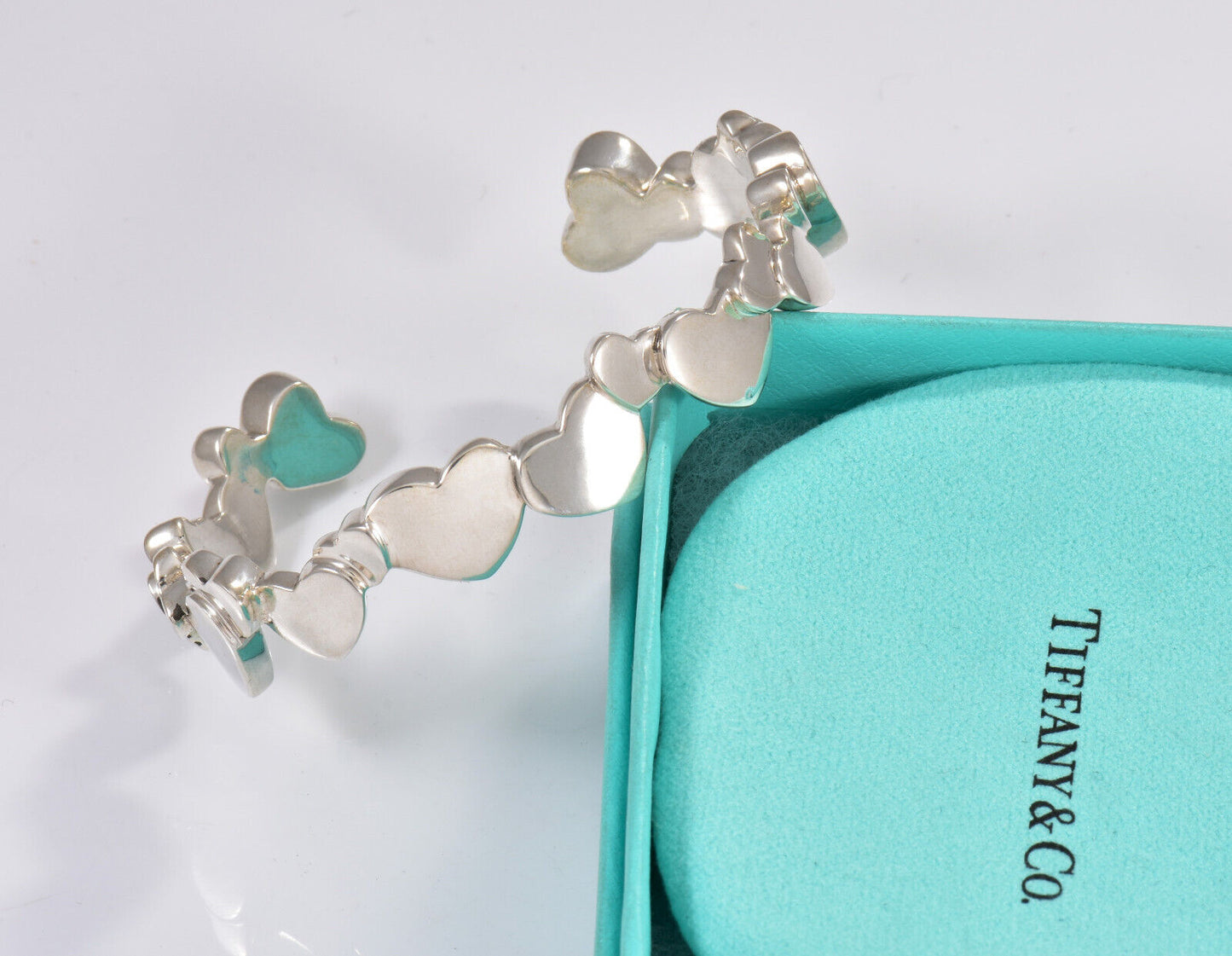 Tiffany & Co Silver Paloma Picasso Modern Heart Cluster Small 6" Cuff Bracelet