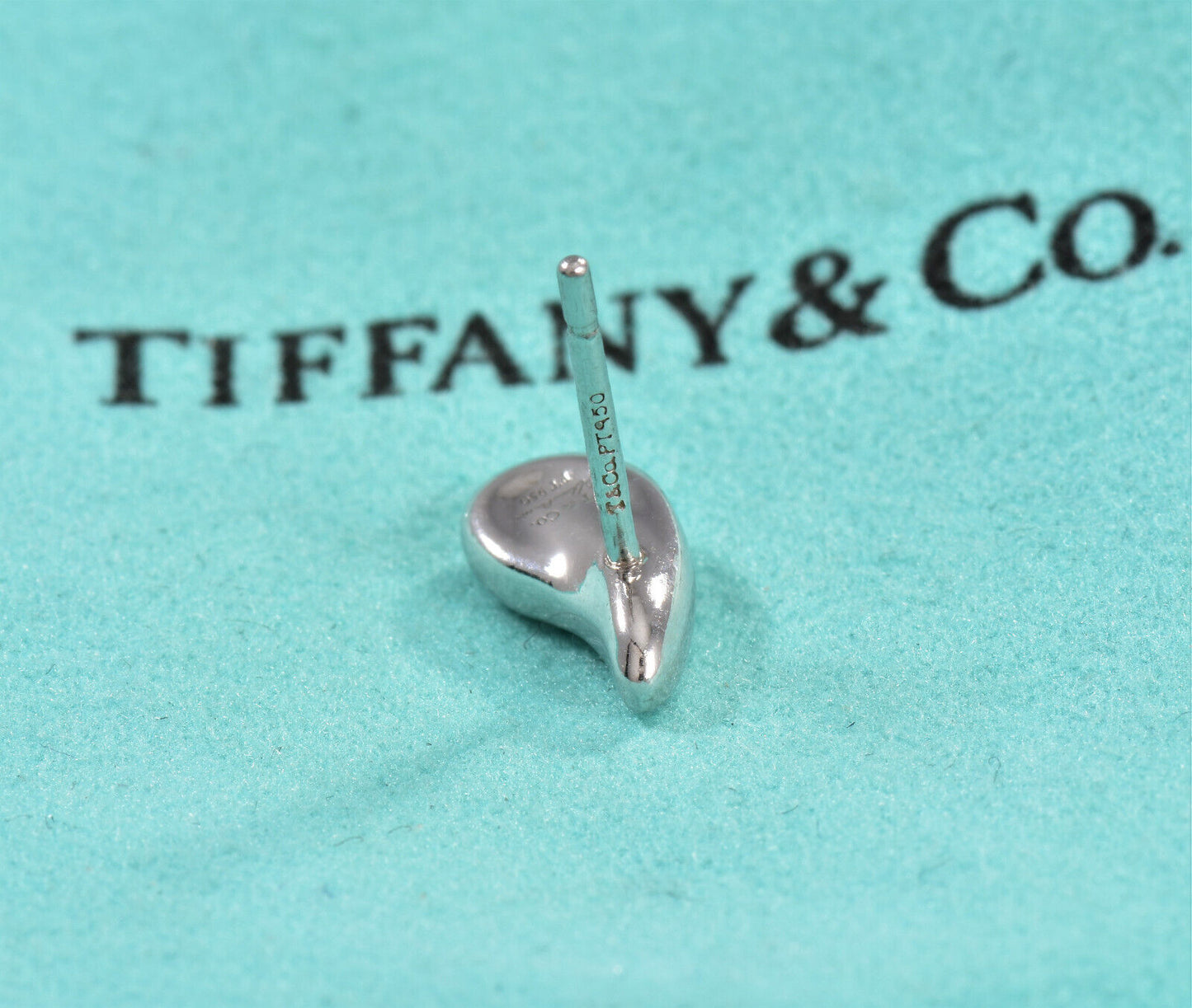 Tiffany & Co Platinum Elsa Peretti Teardrop Stud Earrings in Box Pouch Rare