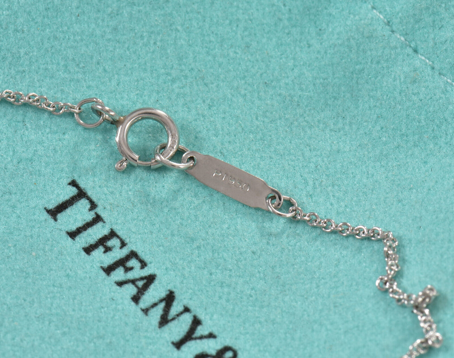 Tiffany & Co Diamond Platinum Infinity 6.6" Chain Bracelet in Box Pouch Eternity