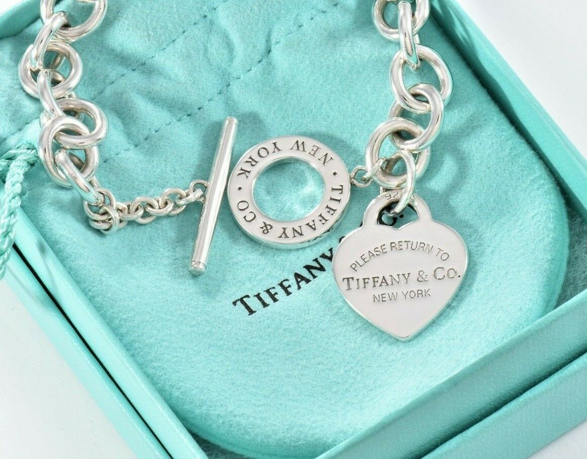 Please Return To Tiffany & Co Silver Toggle Chain 8.45" Bracelet New Version