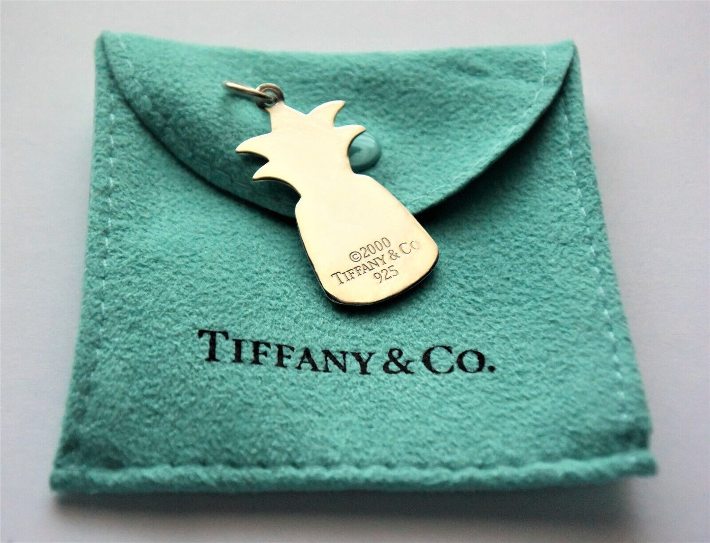 Tiffany & Co Sterling Silver Pineapple Charm for Bracelet or Necklace in Pouch