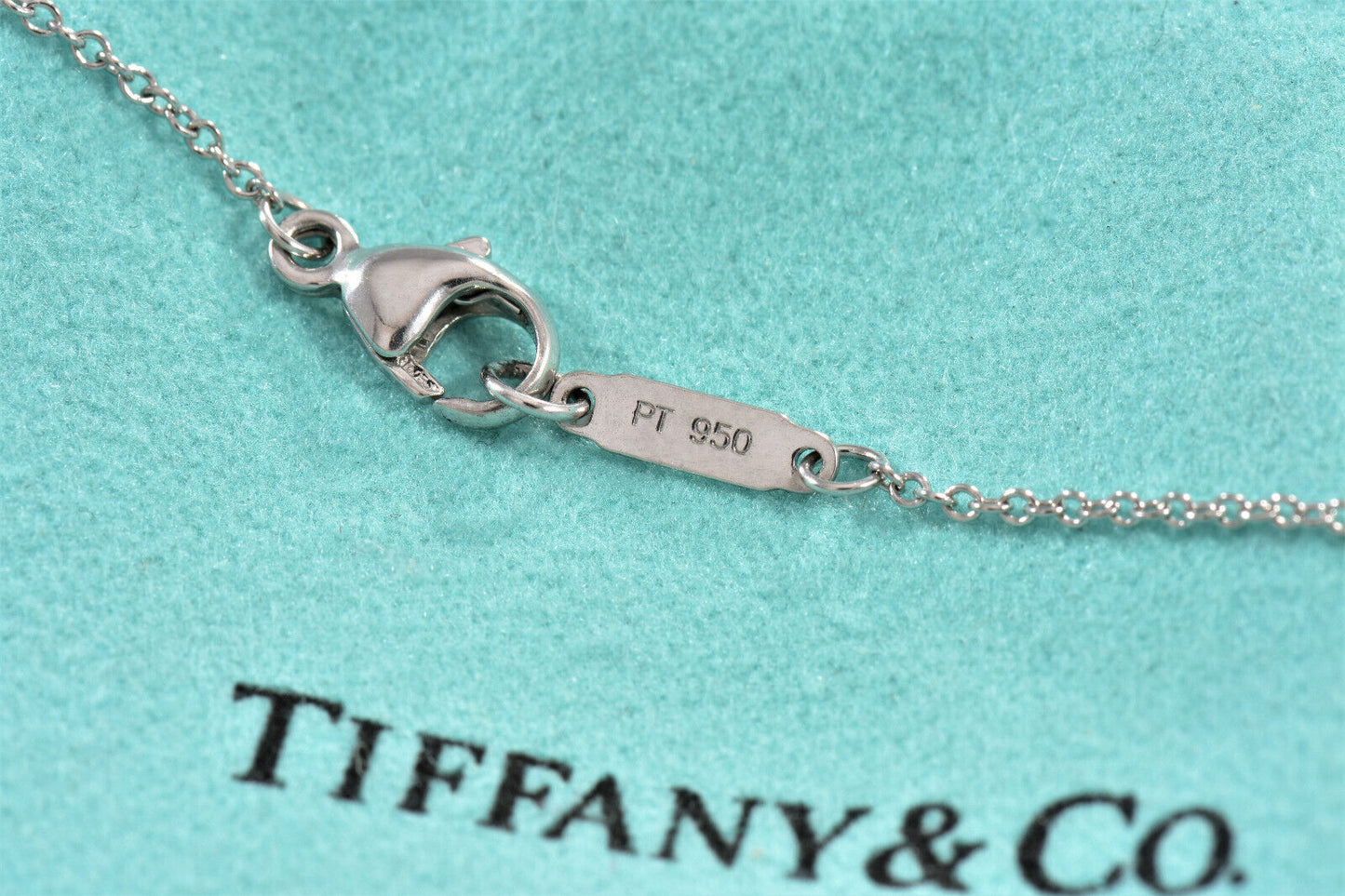 Tiffany & Co Platinum Diamond Jazz Bezel Pendant 16" Necklace in Box Pouch Rare