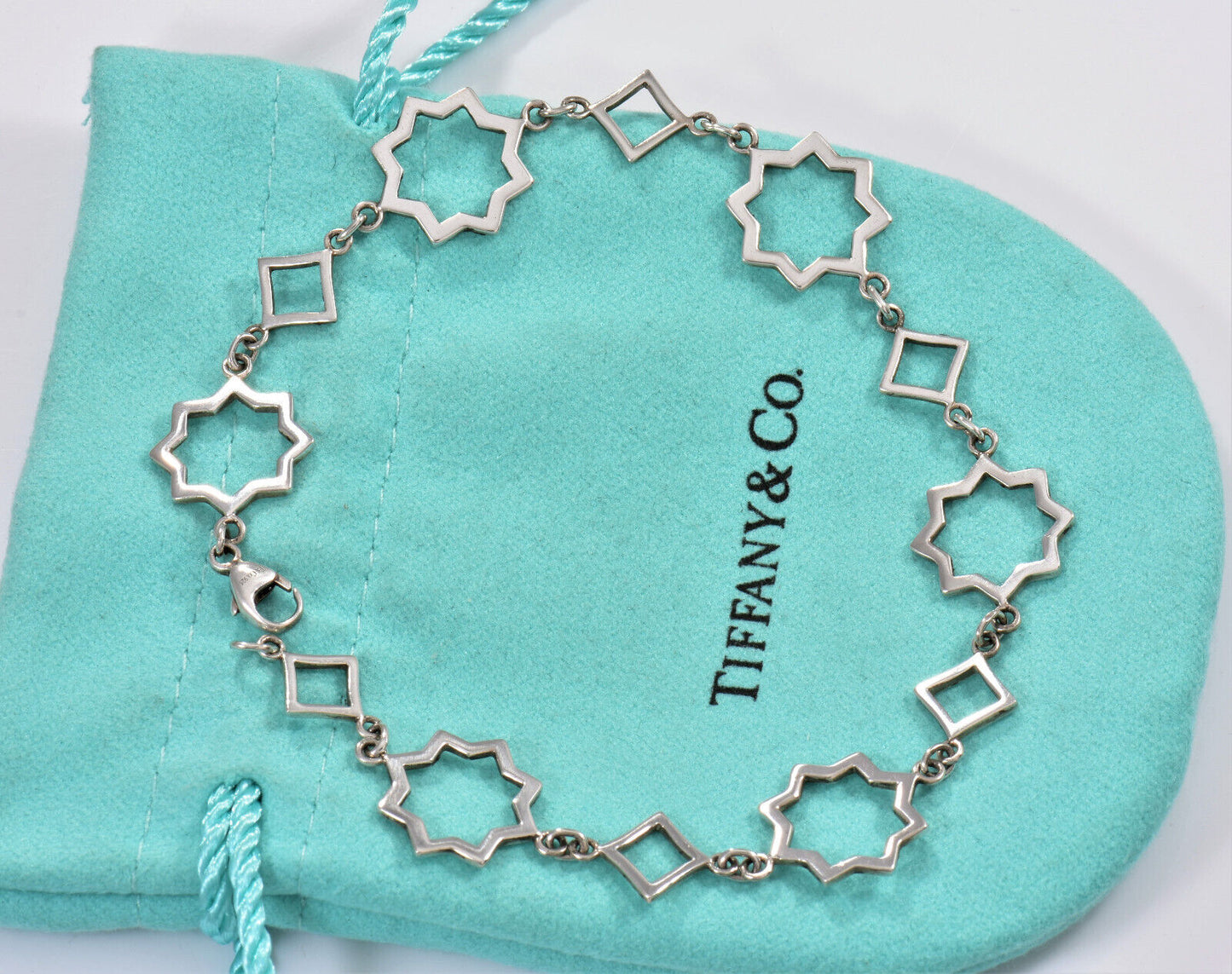 Tiffany & Co Silver Paloma Picasso Marrakesh Star Link 8" Chain Bracelet Rare