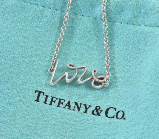 Tiffany & Co Silver Paloma Picasso Graffiti Love Charm 7.25" Chain Bracelet