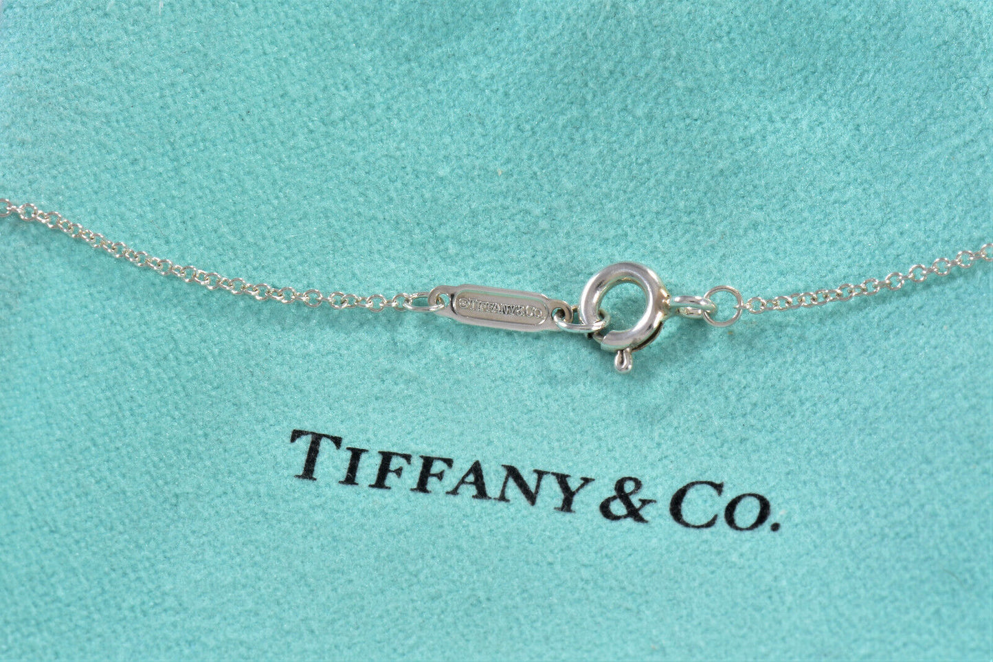 Tiffany & Co Sterling Silver Sentimental Heart Pendant 16.25" Necklace in Pouch