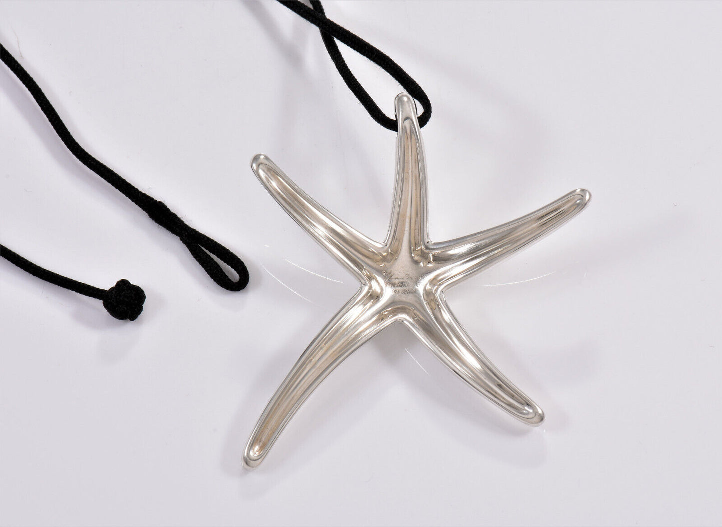 Tiffany & Co Silver Elsa Peretti Huge Starfish Pendant 21.7" Large Silk Necklace