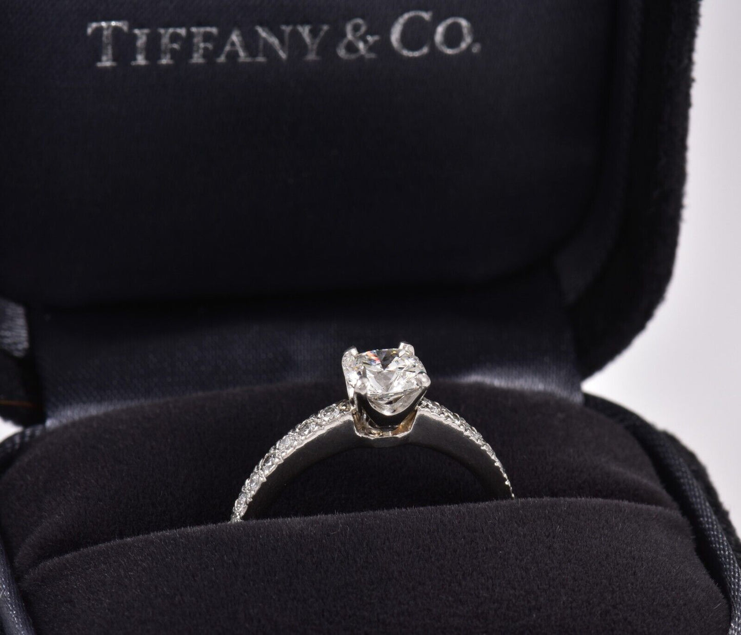 Tiffany & Co Novo .68 ct G VS1 Square Cushion Diamond Size 5 Engagement Ring