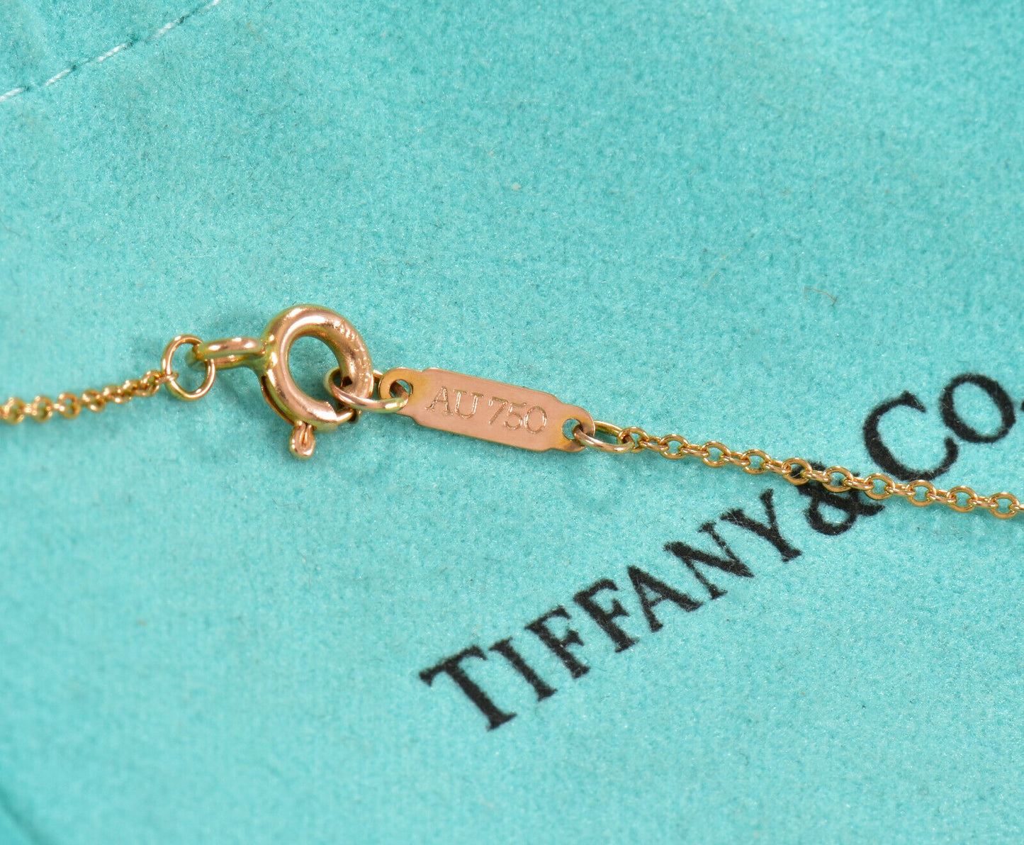 Tiffany & Co Diamond 18K Rose Gold Atlas Circle Pendant Necklace in Box Pouch