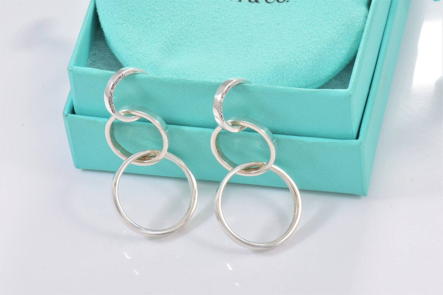 Vintage Tiffany & Co 2 in 1 Paloma Picasso Three Interlocking Hoop Drop Earrings