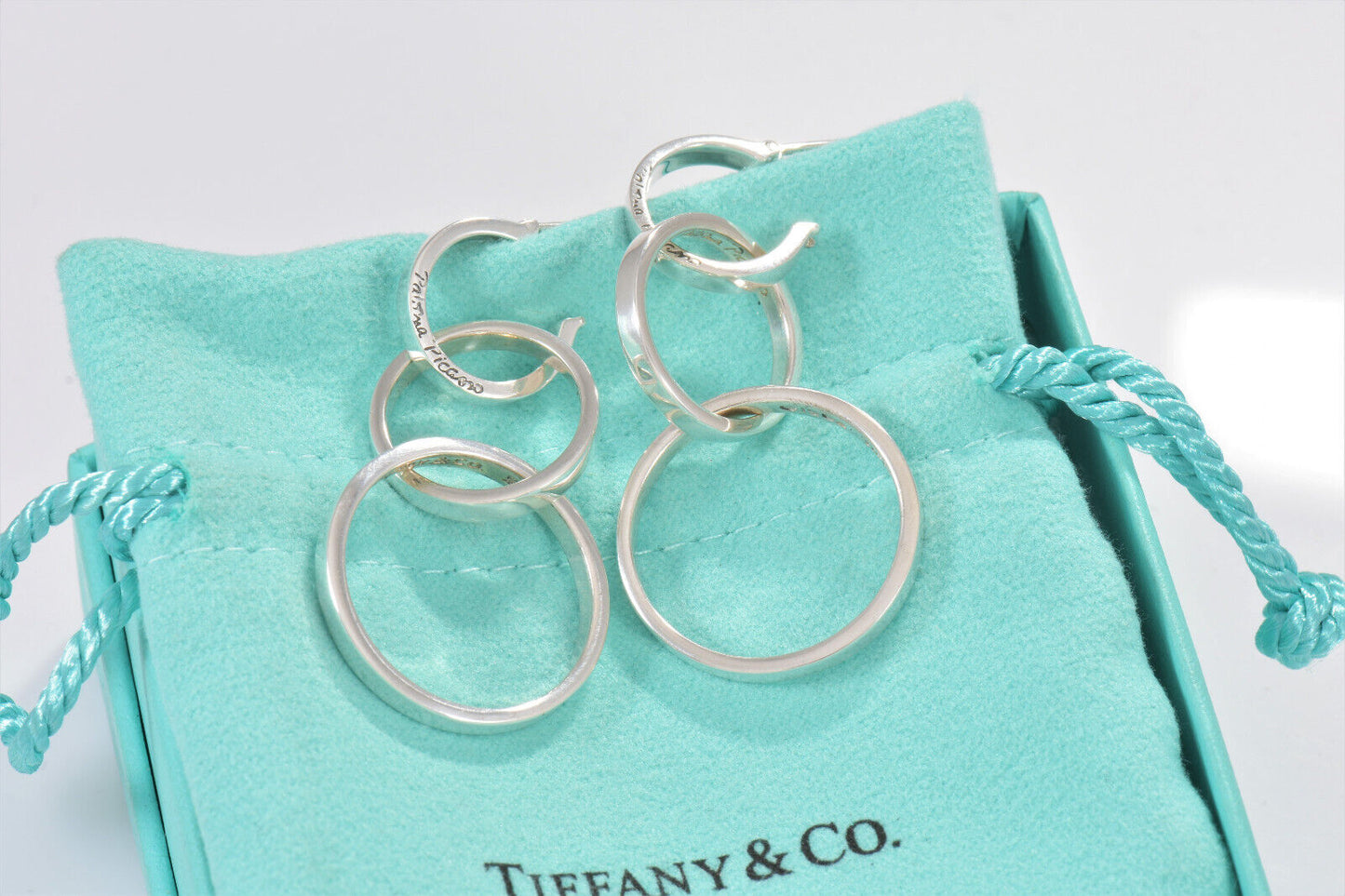 Vintage Tiffany & Co 2 in 1 Paloma Picasso Three Interlocking Hoop Drop Earrings