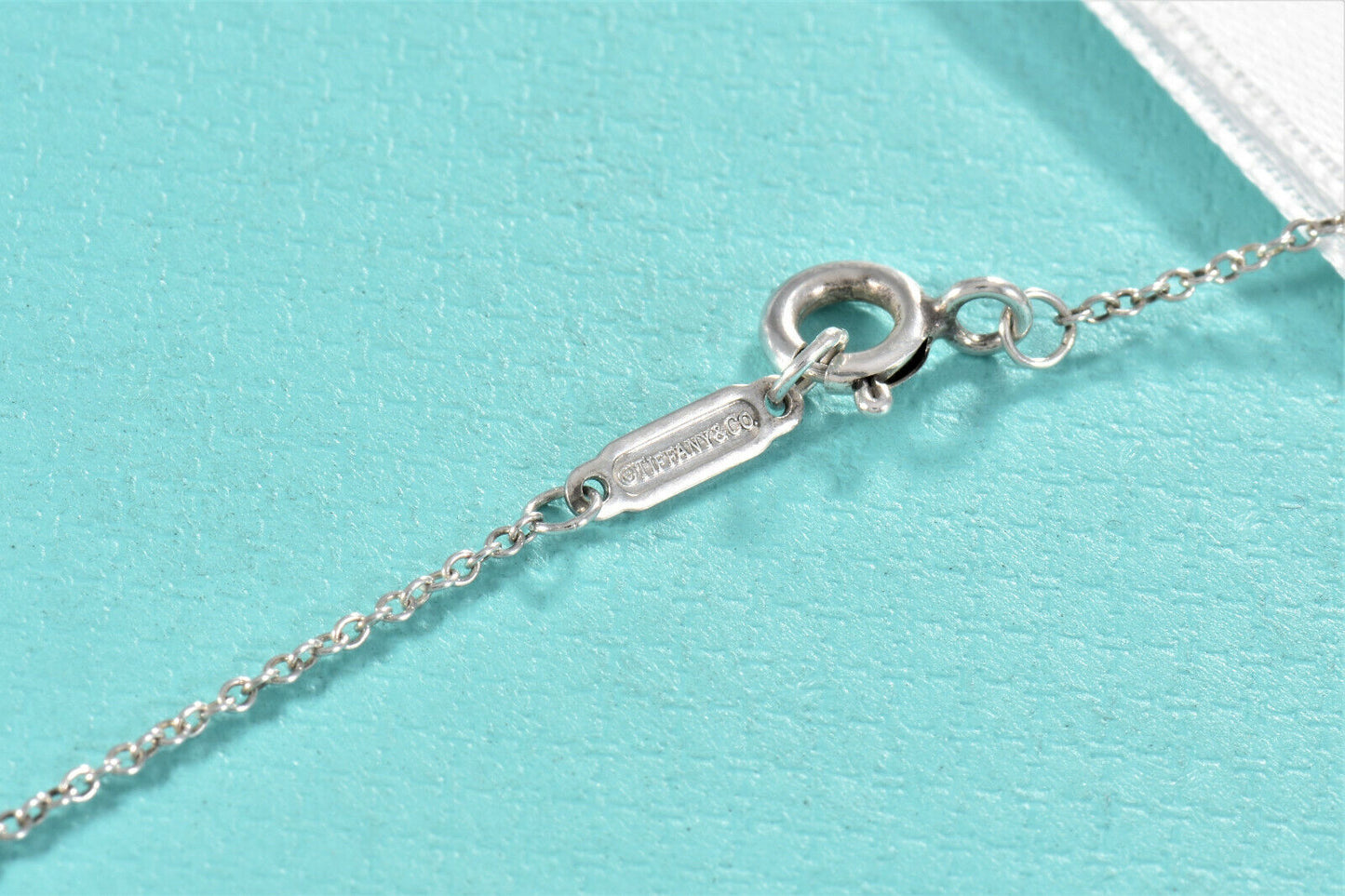 Tiffany & Co Silver Large 2" Heart Rope Twist Key Charm Pendant 16" Necklace Box