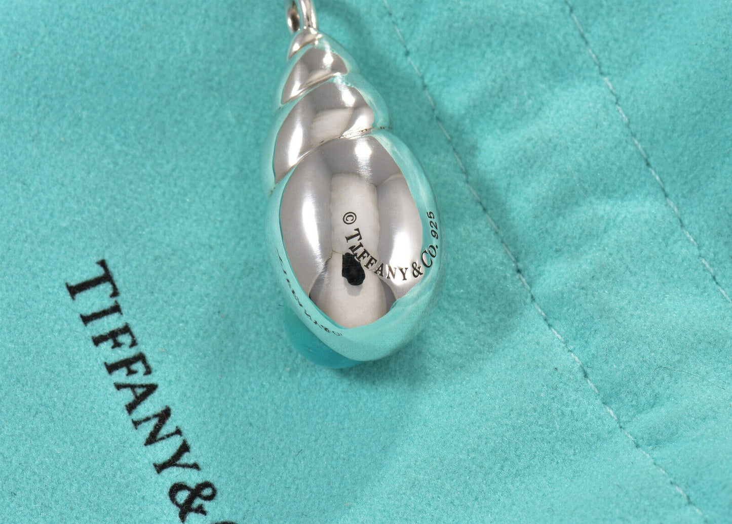 Tiffany & Co Silver Blue Turquoise Seashell Charm Pendant For Necklace Bracelet