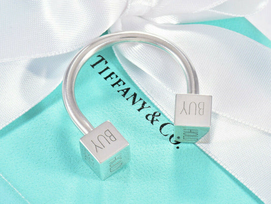 Tiffany & Co Silver Buy Sell Hold Finance Stock Investor Key Chain Ring Boxed