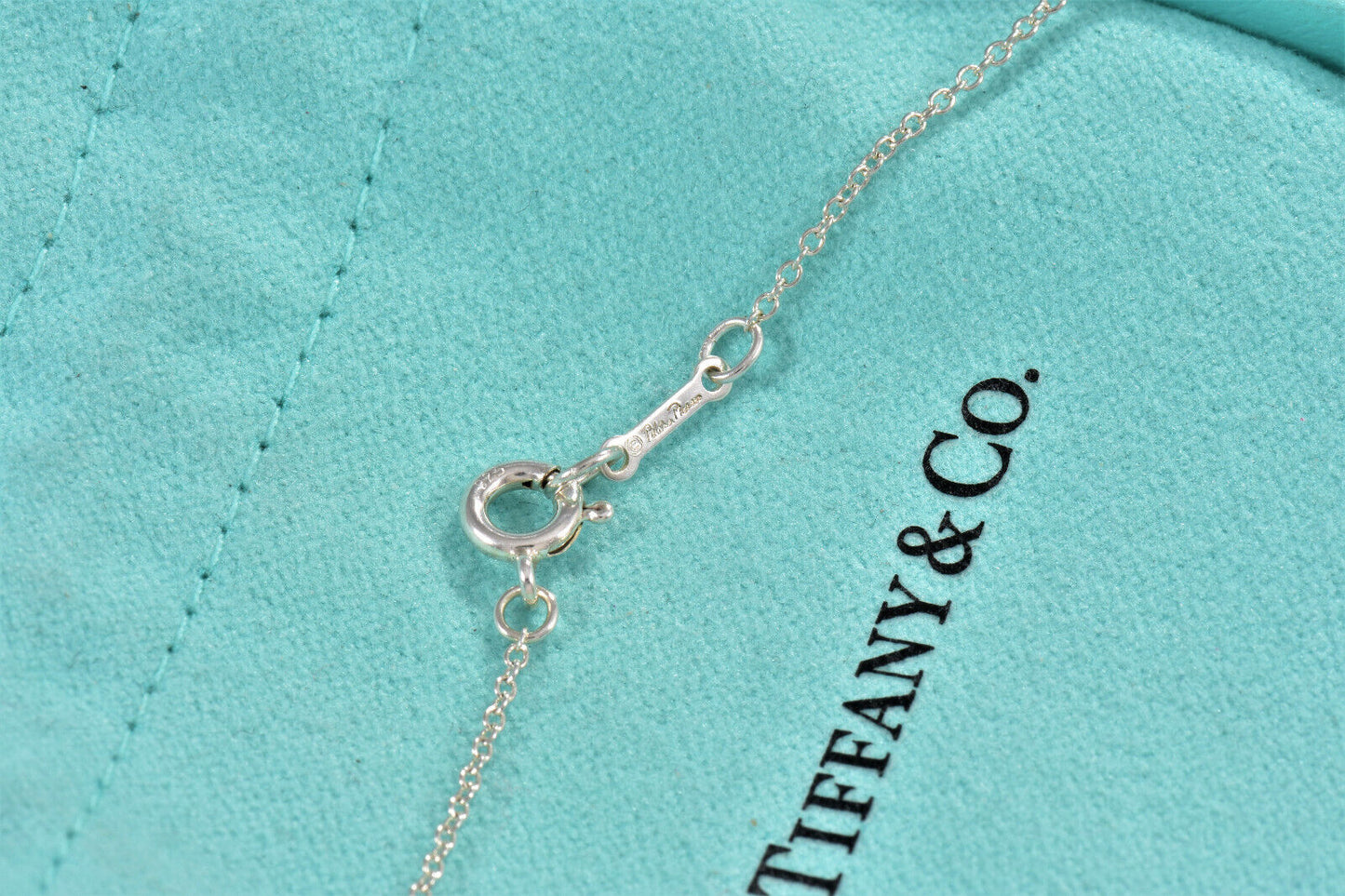 Tiffany & Co Silver Paloma Picasso Tenderness Embrace Heart Pendant 16" Necklace