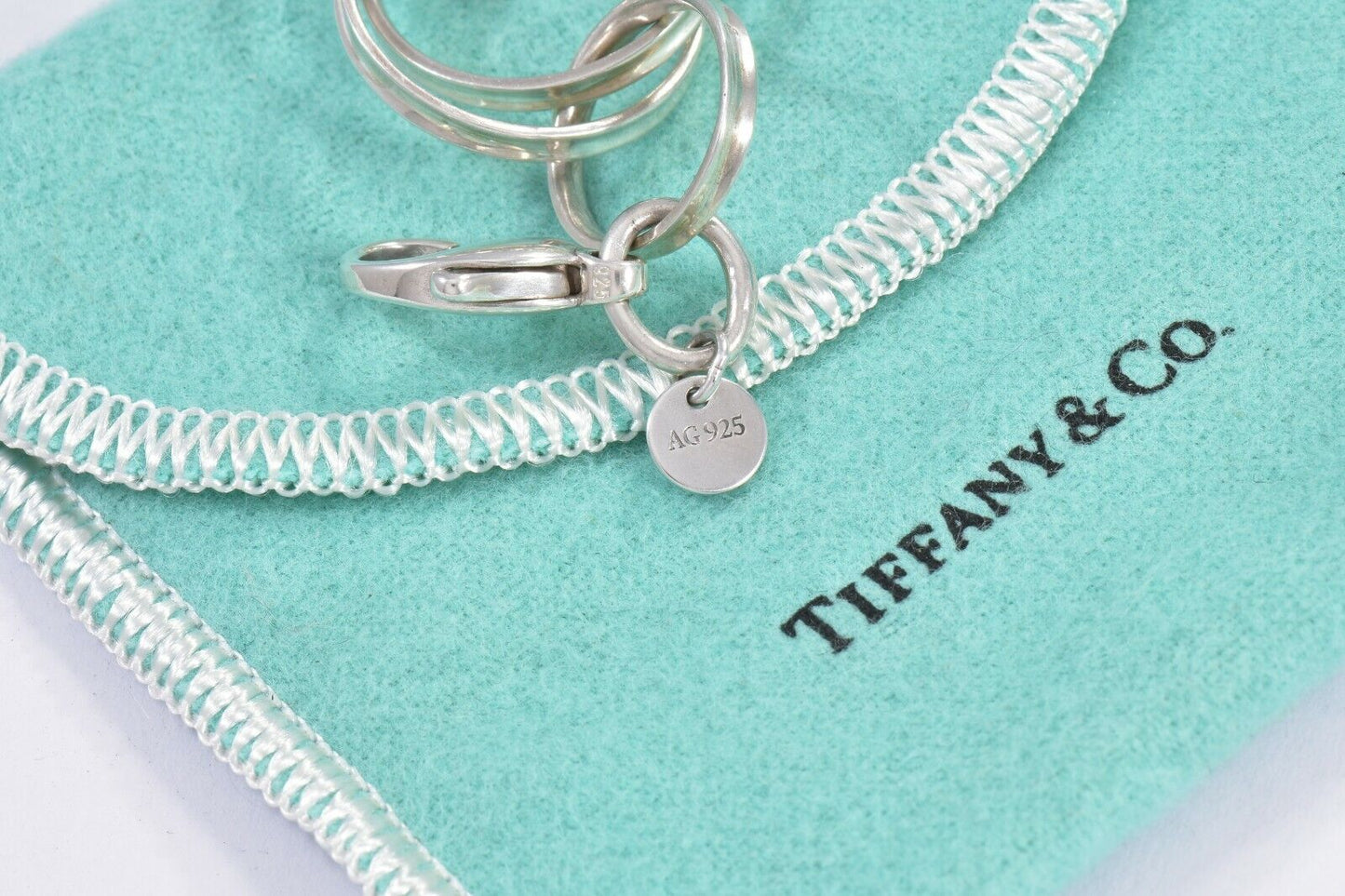 Tiffany & Co Silver 1837 Interlocking Circles 8.65" Rings Link Bracelet in Pouch