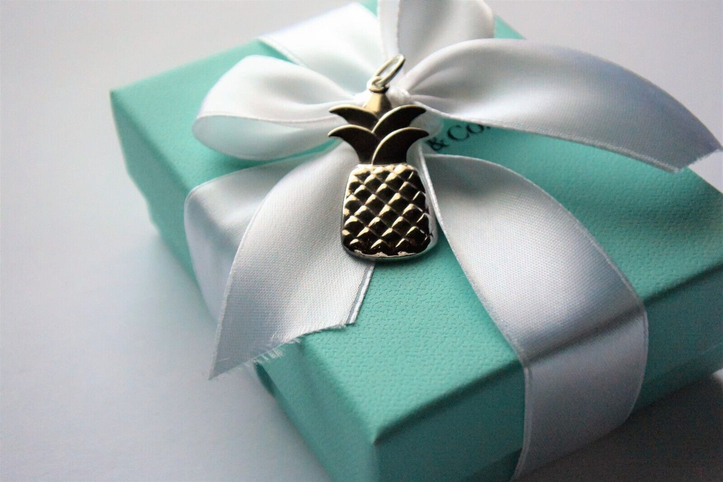 Tiffany & Co Sterling Silver Pineapple Charm for Bracelet or Necklace in Pouch