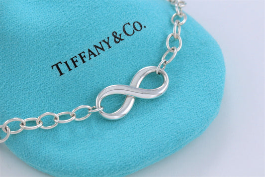 Tiffany & Co  Sterling Silver Infinity Large Heavy Link Chain 18" Necklace Rare