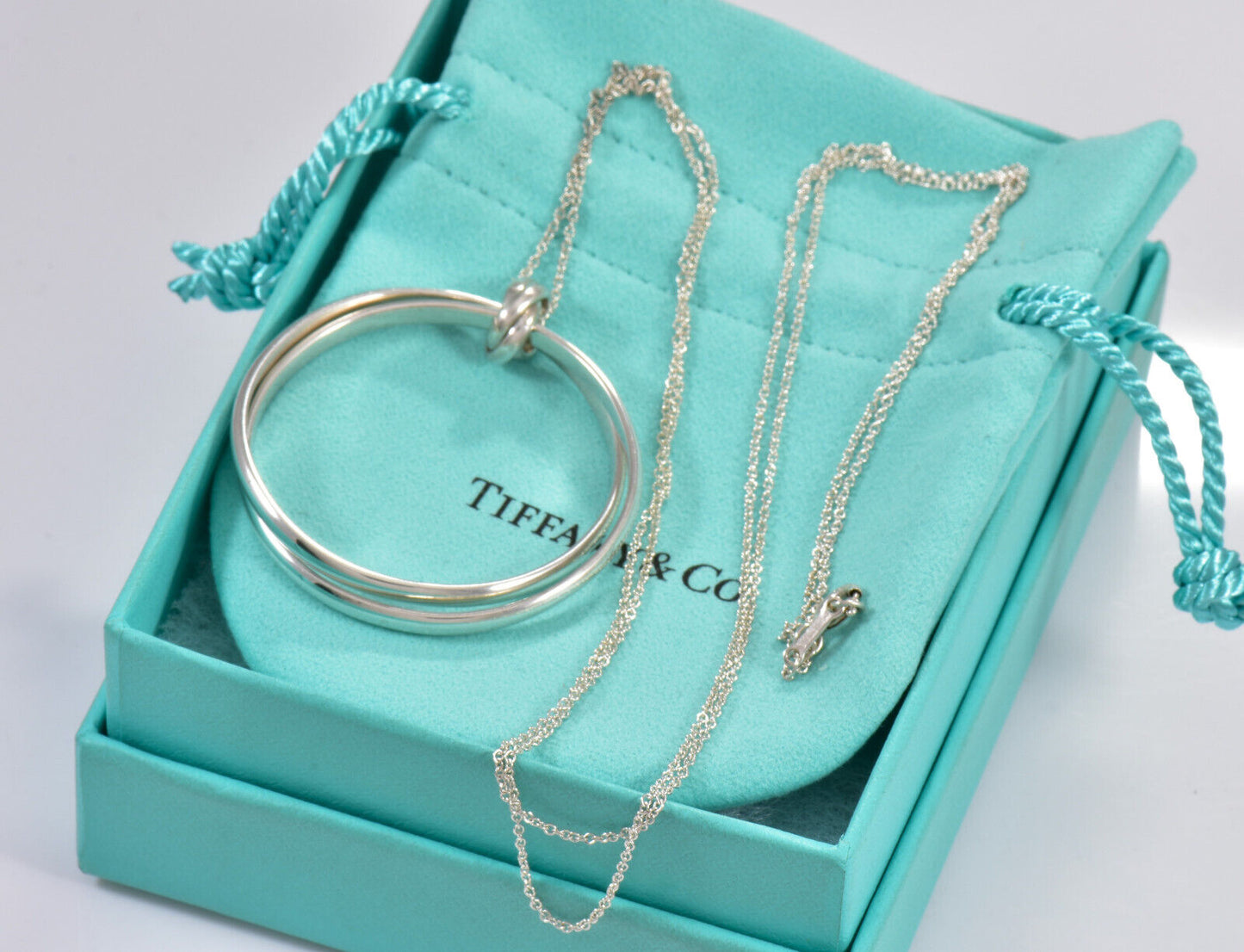 Tiffany & Co Silver Paloma Picasso Large 1.75" Melody Pendant 30" Necklace Boxed