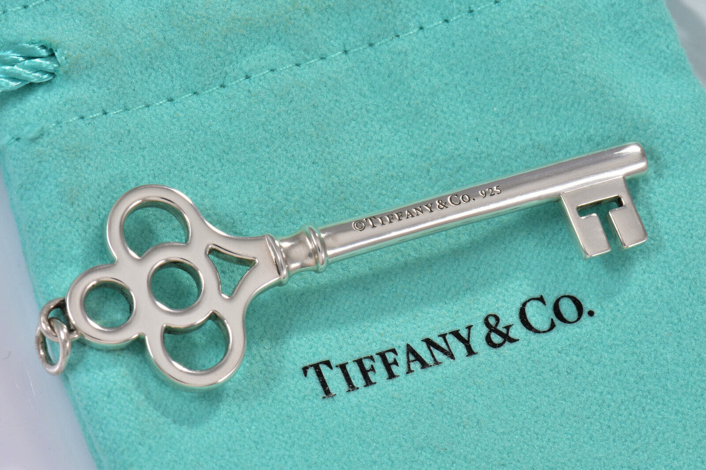 Tiffany & Co Silver Large 2.5" Crown Key Charm Pendant for Necklace Bracelet XL