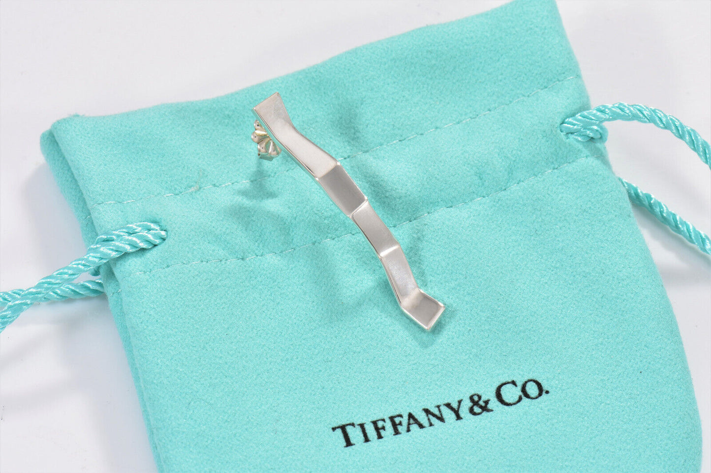 Single Tiffany & Co Silver Gehry 1.5" Fold Drop (1) Earring Replacement Dangle