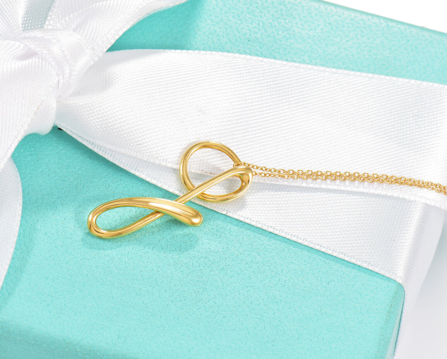 Tiffany & Co 18K Yellow Gold Elsa Peretti Letter G Pendant 16" Necklace in Box