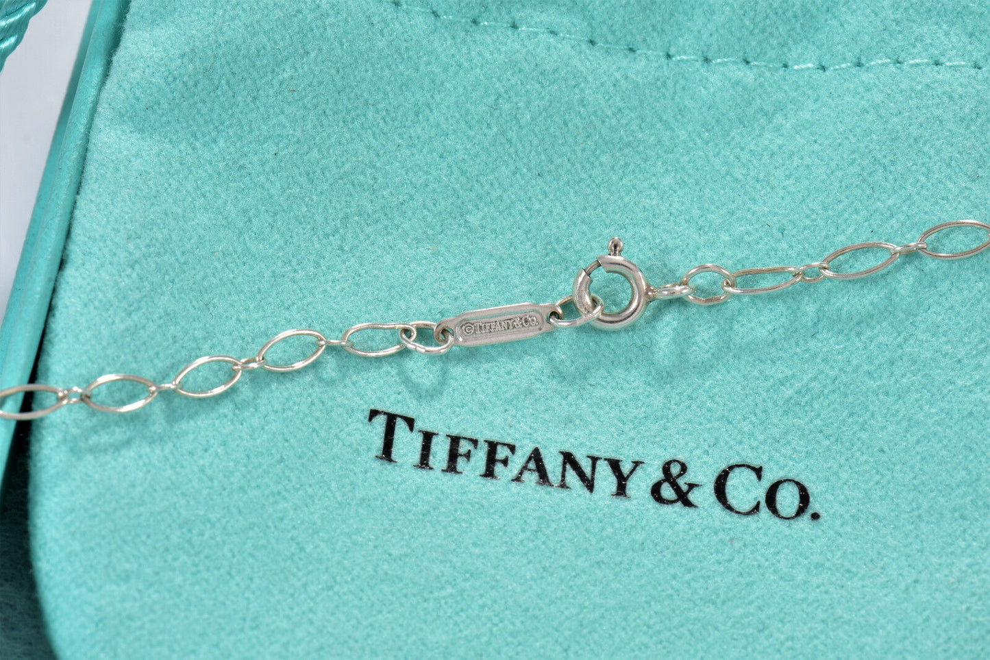 Tiffany & Co Sterling Silver Oval Chain Link XL 20.25" Necklace with Pouch Gift