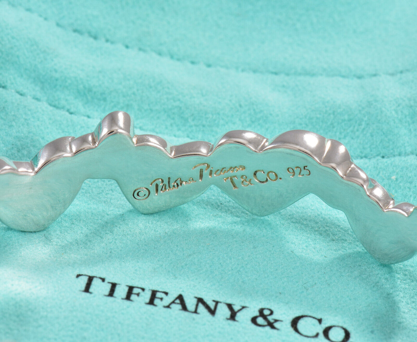 Tiffany & Co Silver Paloma Picasso Modern Heart Cluster Small 6" Cuff Bracelet