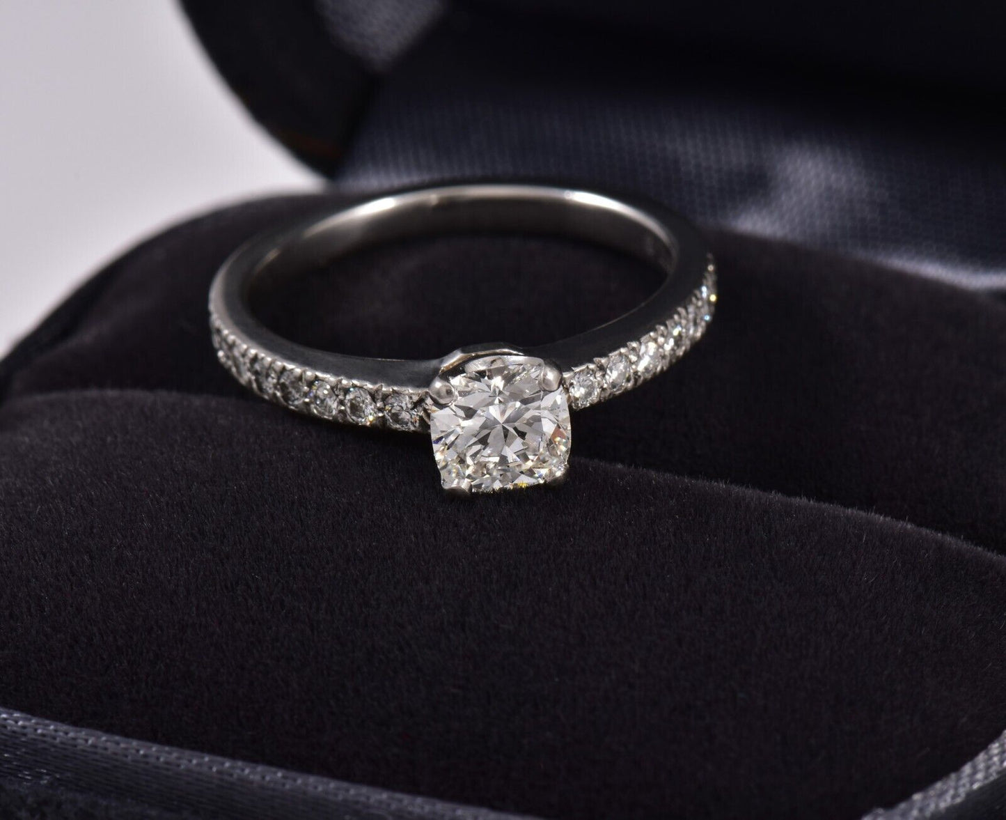 Tiffany & Co Novo .68 ct G VS1 Square Cushion Diamond Size 5 Engagement Ring