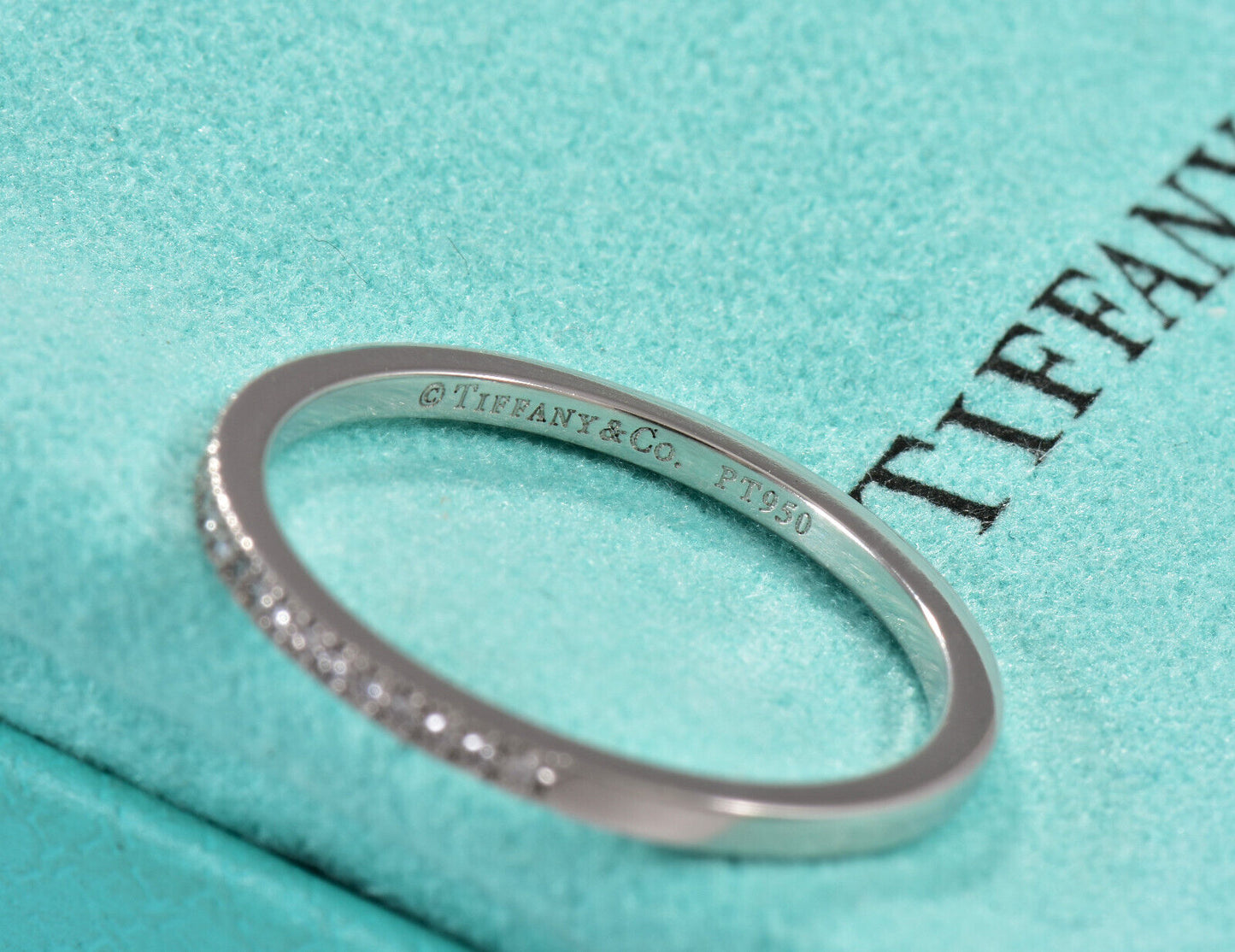 Tiffany & Co Diamond Platinum Lucida 1.5mm Band Size 6.5 Ring Box Pouch Wedding