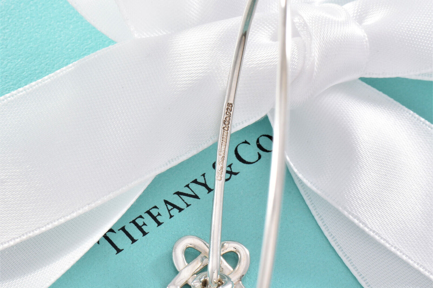 Tiffany & Co Silver Paloma Picasso Celtic Knot Hook 7" Bracelet in Pouch Bangle