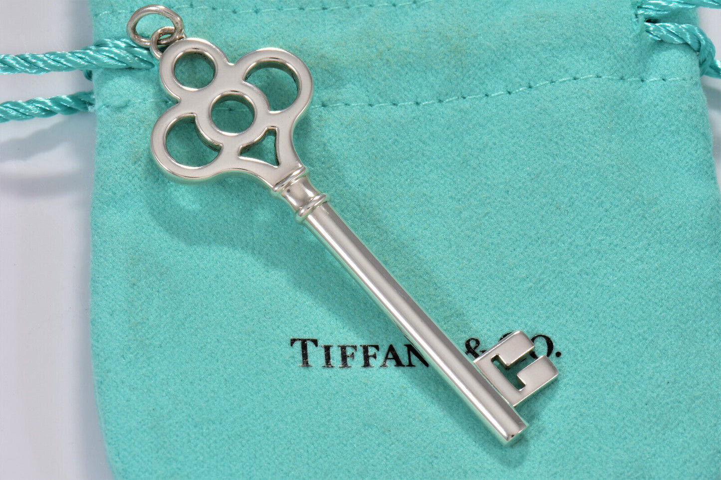 Tiffany & Co Silver Large 2.5" Crown Key Charm Pendant for Necklace Bracelet XL