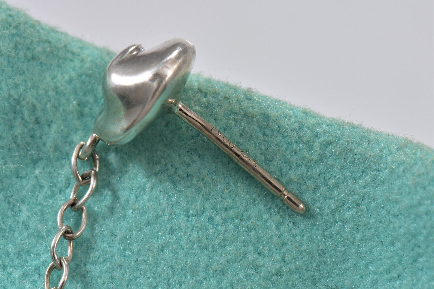 Vintage Tiffany & Co Silver Nature Leaf Dangle Drop Earrings Pouch Rare Dangling