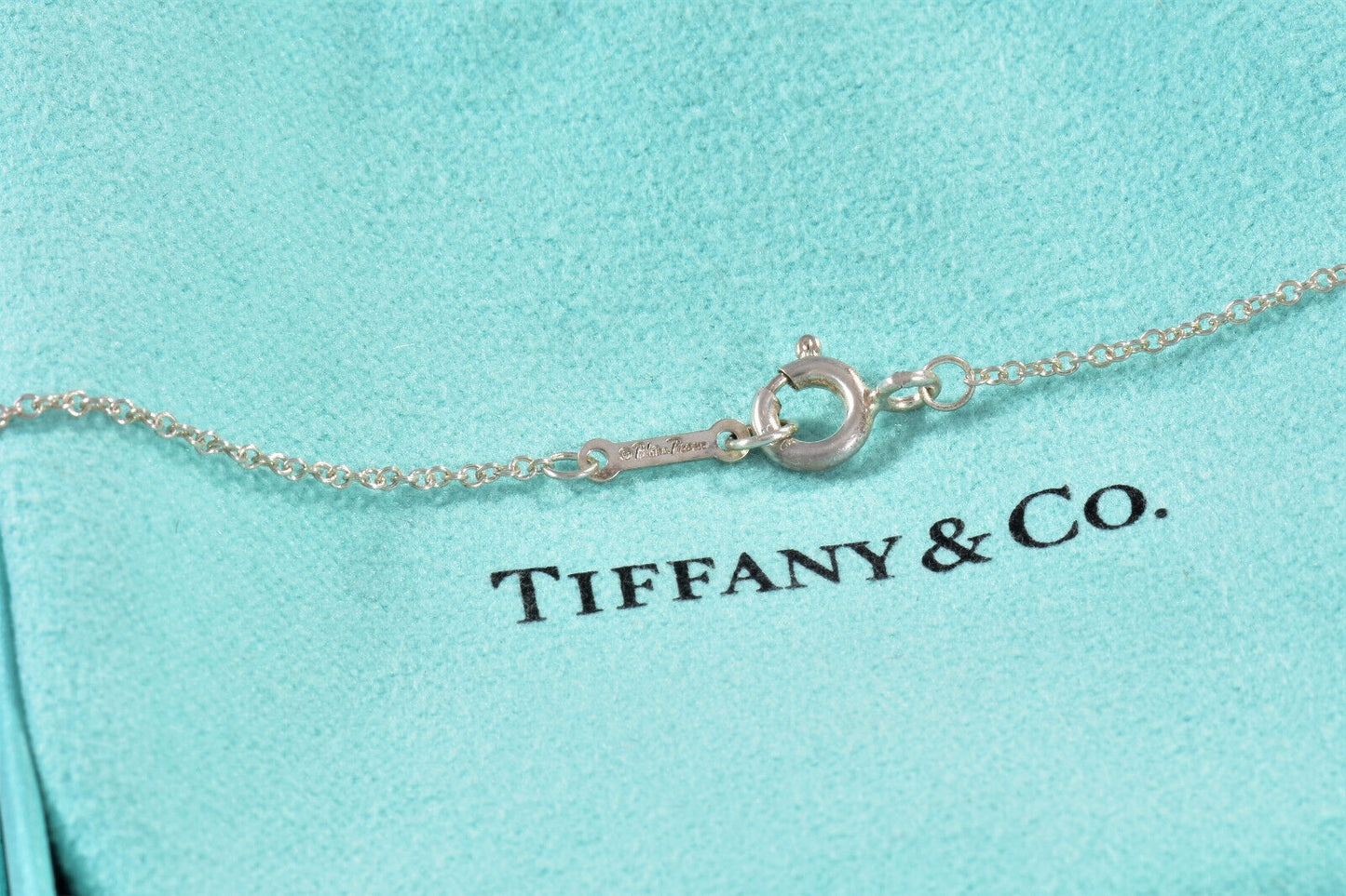 Tiffany & Co Silver Paloma Picasso Loving Heart Lariat Pendant 19" Necklace Rare