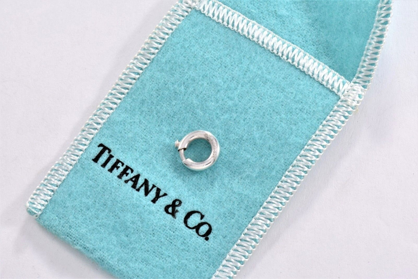 Tiffany & Co Silver Round Clasp  Jump Loop Ring for Charm Bracelet Necklace