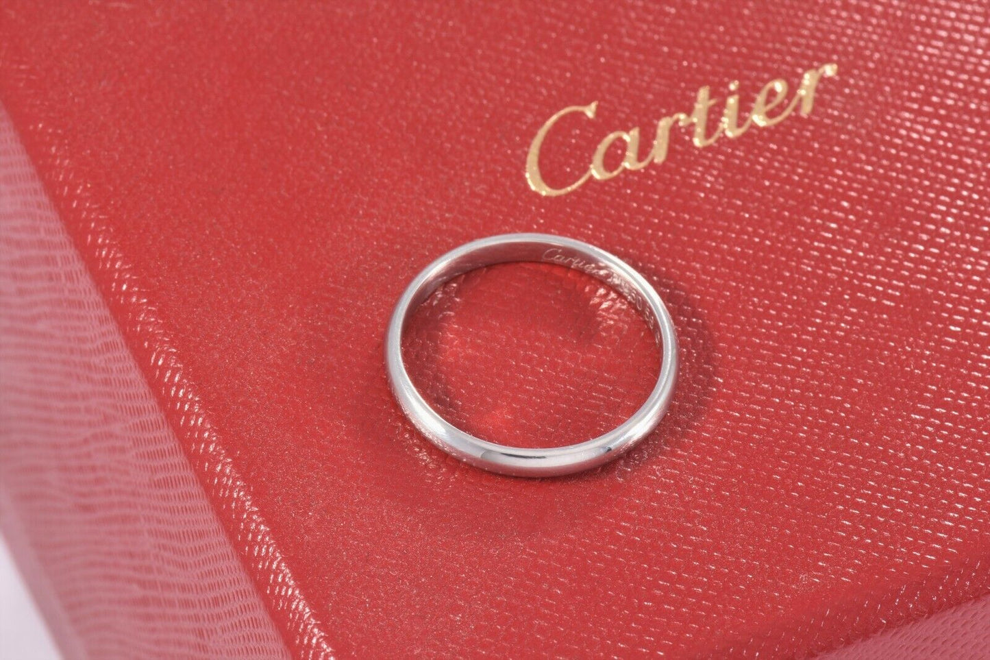 Cartier Platinum 1895 Wedding Band 2.5mm Size 56 7.5 US with Pouch Mint