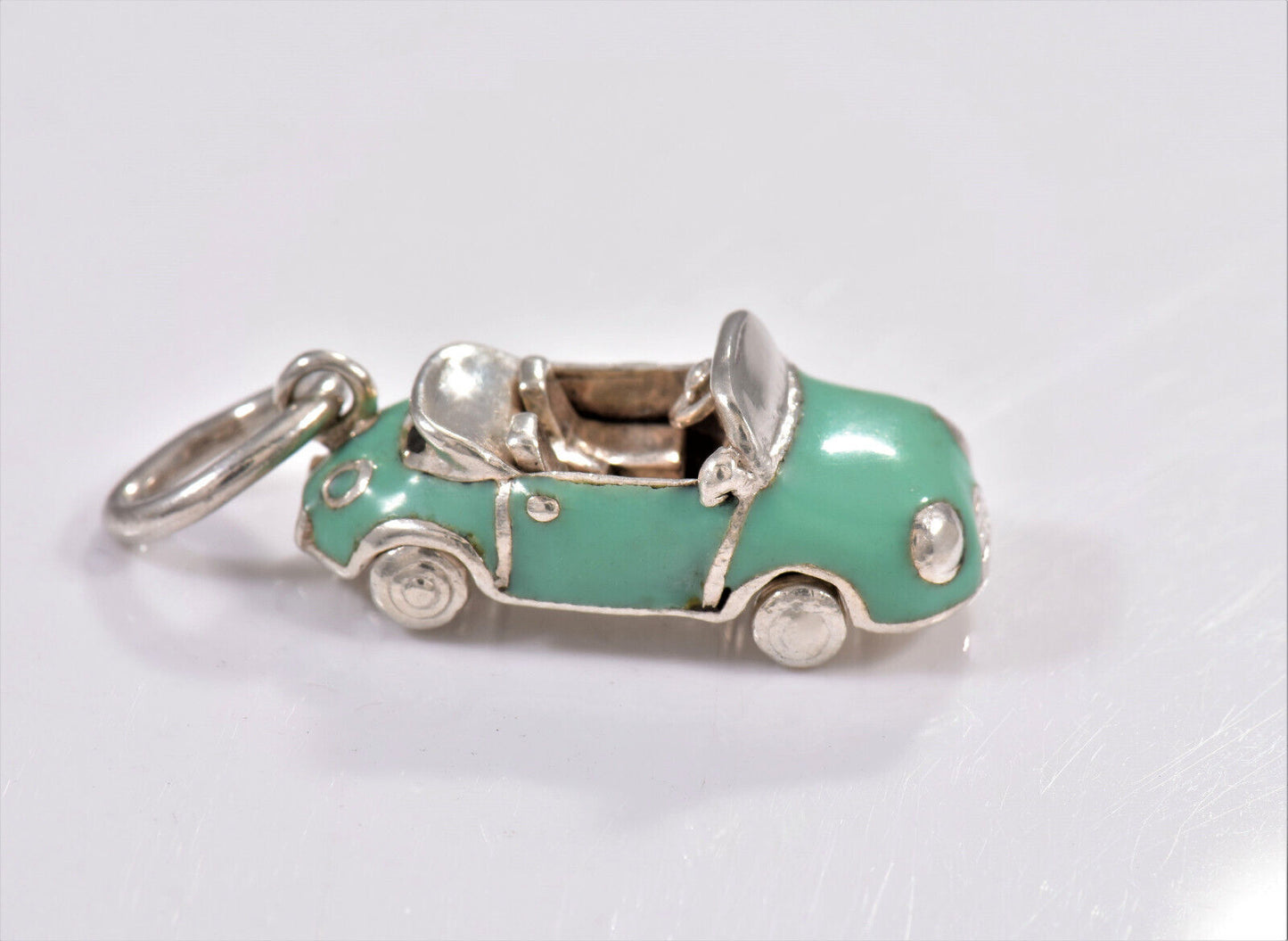 Tiffany & Co Silver Blue Enamel Convertible Car Charm for Bracelet Necklace Rare